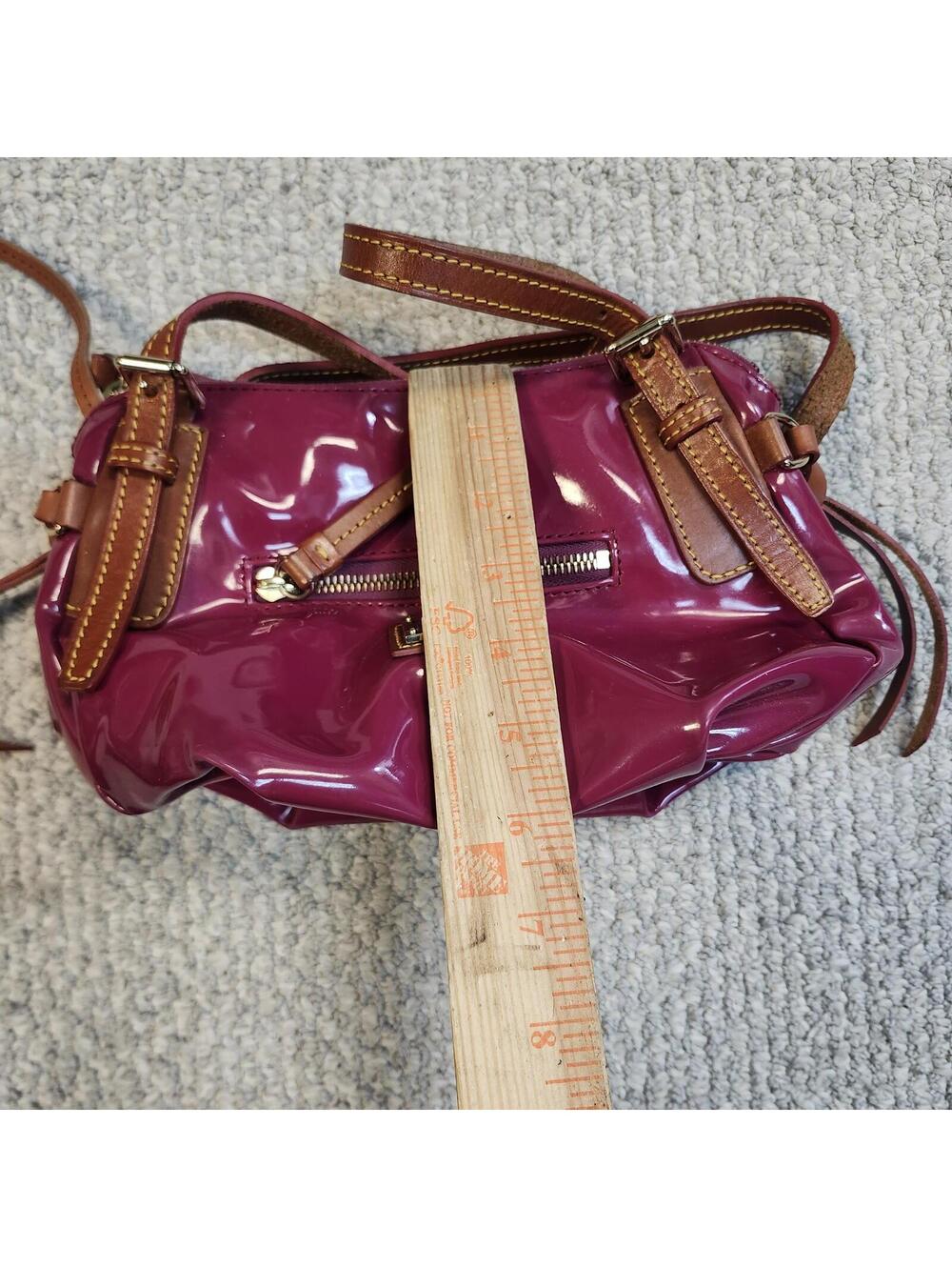 Dooney & Bourke Maroon Patent Leather Crossbody Bag - Picture 2 of 11